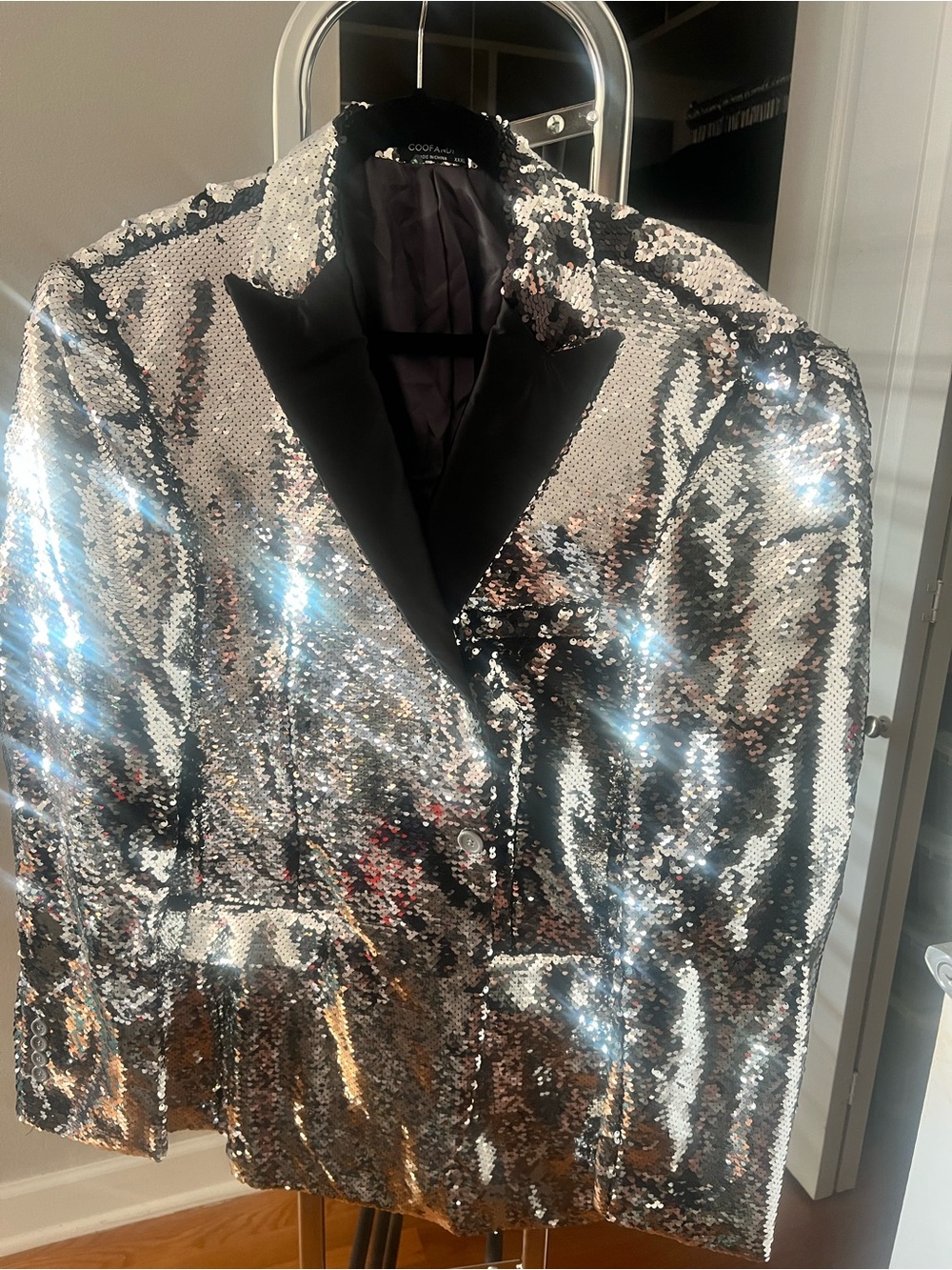 Sequin Blazer Jacket - Silver